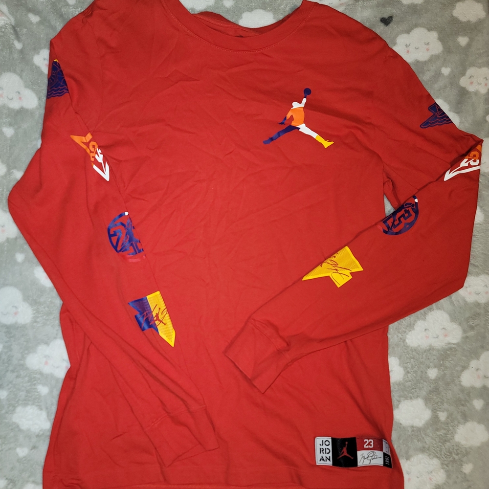 Jordan Red Graphic Long Sleeve Tee